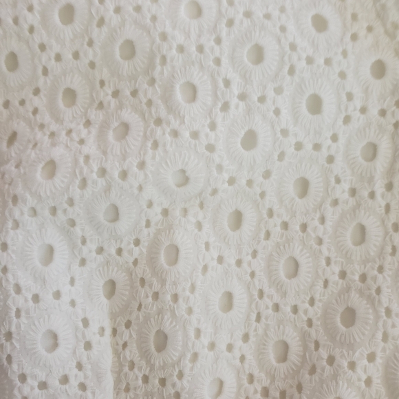 7140 * Catherine Malandrino Button Down Eyelet Dress Off White Size 4 - Picture 5 of 10